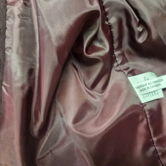 VTG Hide House Collection Eggplant Suede Parka Coat XS (Fits M) Canada NWT Y2K - Picture 14 of 14